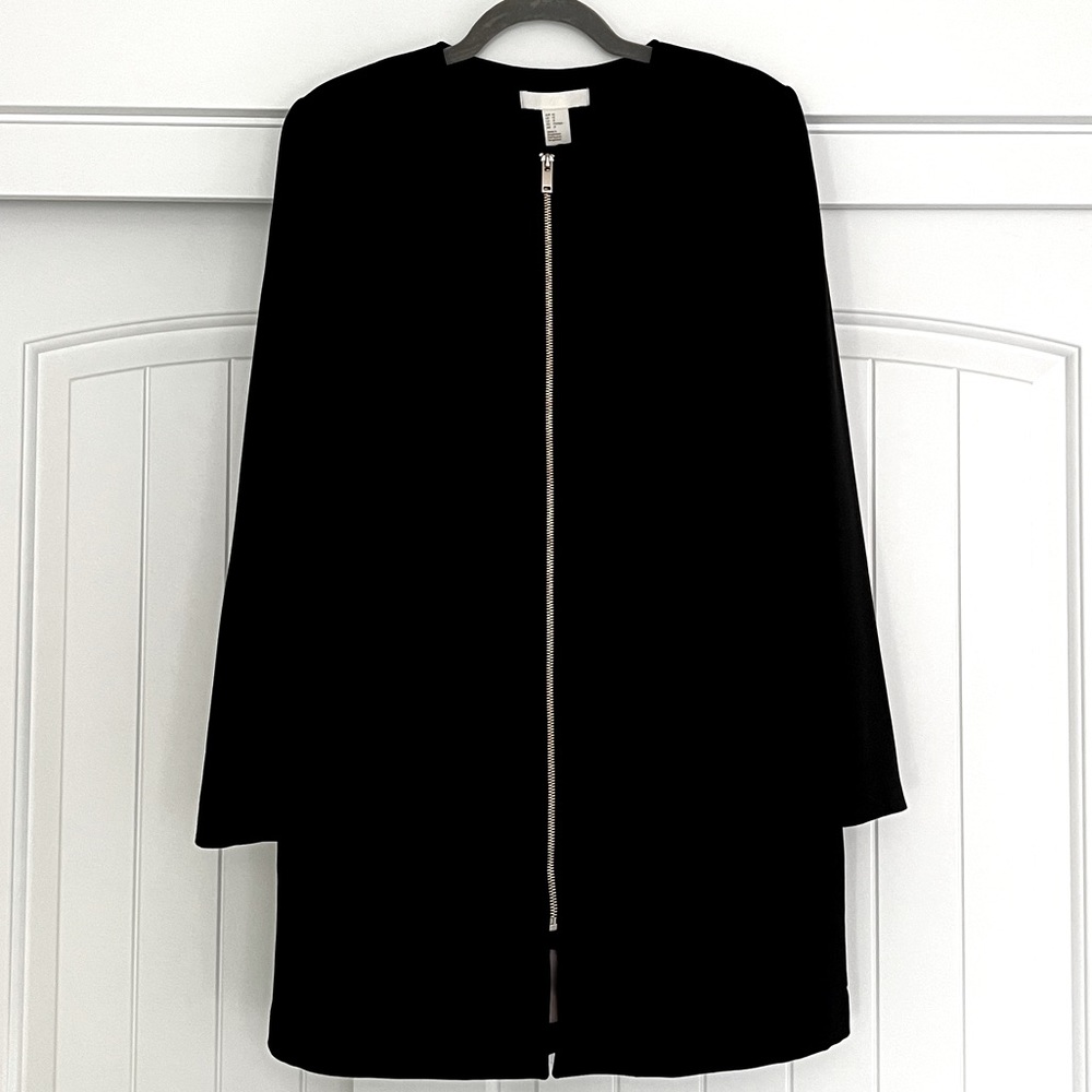Black zip-up coat with pockets